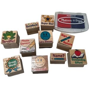 Melissa & Doug Teacher Comment Stamps w/Stamp pad (10 pack)